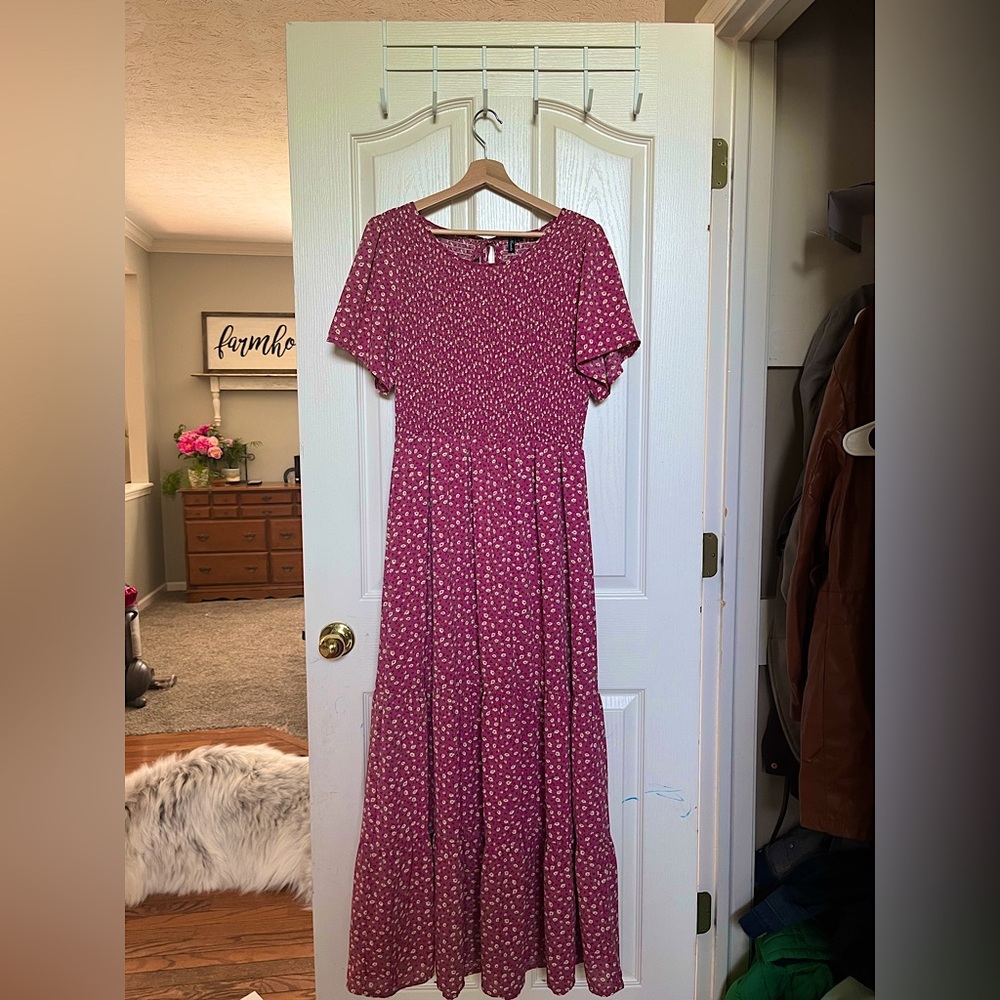 Gorgeous floral pink long women’s dress